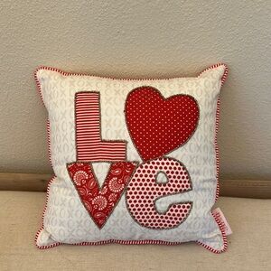 Red and White Love Decorative Pillow